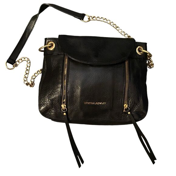 Cynthia Rowley Handbags - Cynthia Rowley Pebbled Black Leather Crossbody Shoulder bag Chain Strap
